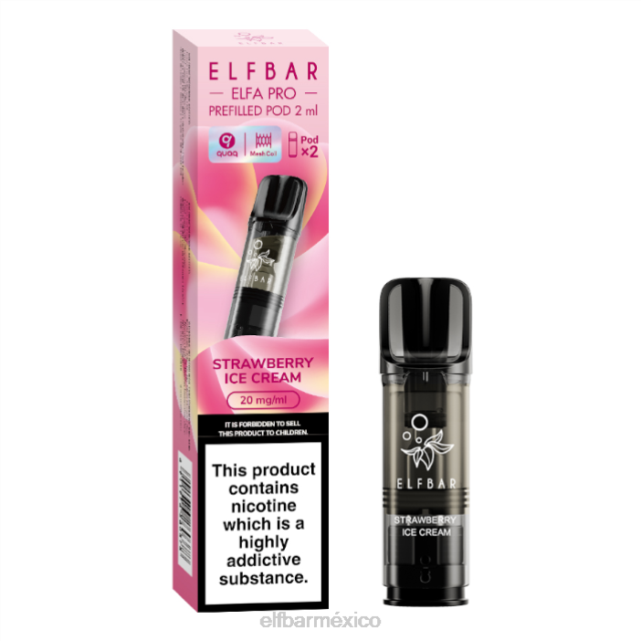 ELF BAR BC5000 Mexico cápsulas precargadas elfa pro - 20 mg - paquete de 2 J40L100 tabaco de nieve