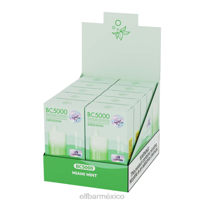 ELF BAR Mejores Sabores miami mint eb bc5000 consumidor - 50 mg - individual J40L247