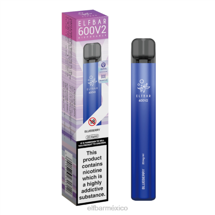 ELF BAR Mexico Vaporizador desechable 600v2 - 20 mg J40L1 arándano