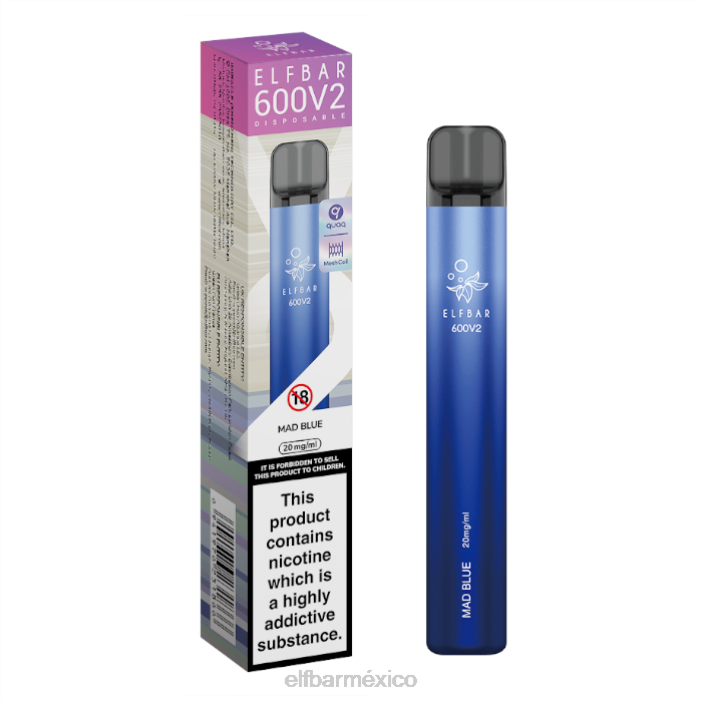 ELF BAR Monterrey Vaporizador desechable 600v2 - 20 mg J40L20 azul loco