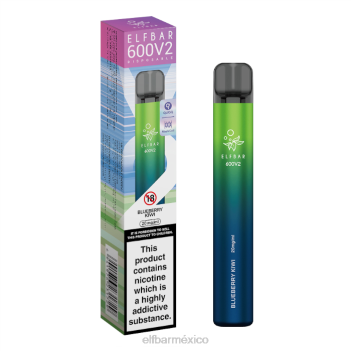 ELF BAR Sabores 4000 Vaporizador desechable 600v2 - 20 mg J40L23 kiwi de arándanos
