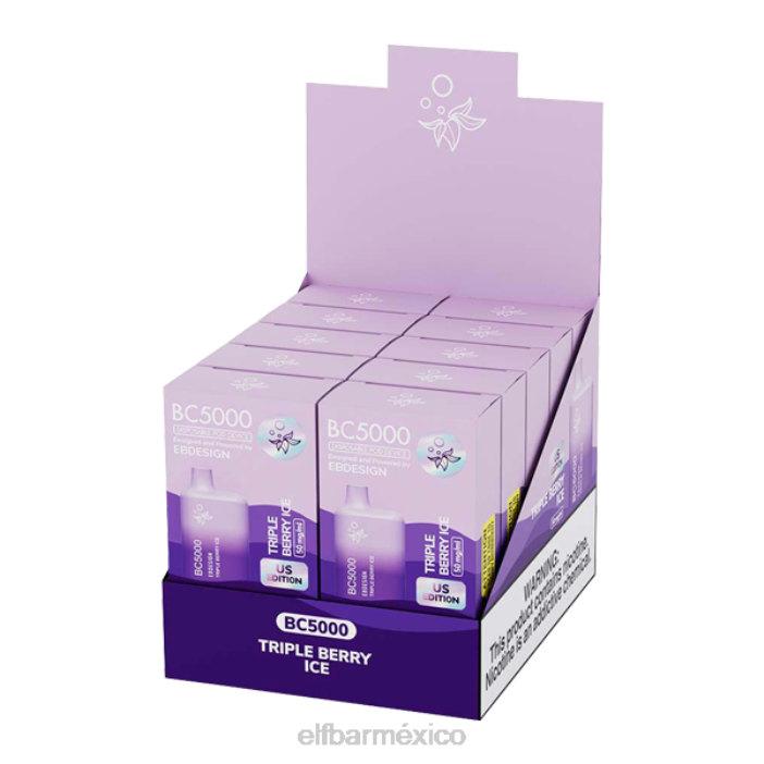ELF BAR Sabores 4000 triple berry ice bc5000 consumidor - individual J40L270