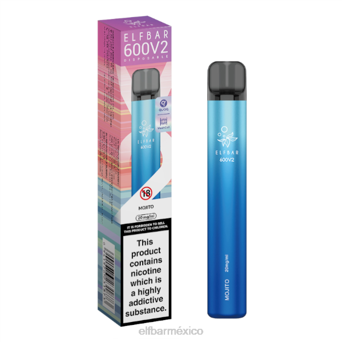 ELF BAR Sabores Vaporizador desechable 600v2 - 20 mg J40L17 mojito