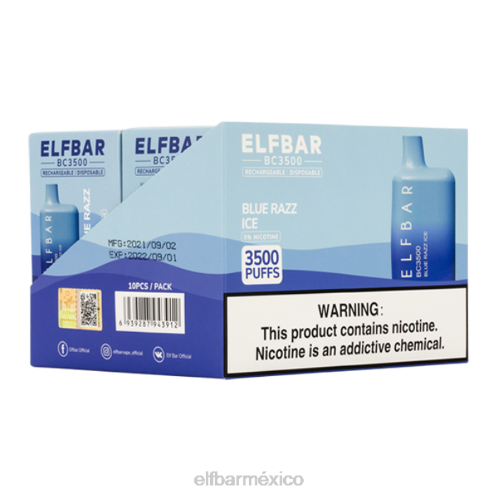 ELFBAR Mexico blue razz ice 3500 consumidor - individual - 50 mg J40L288