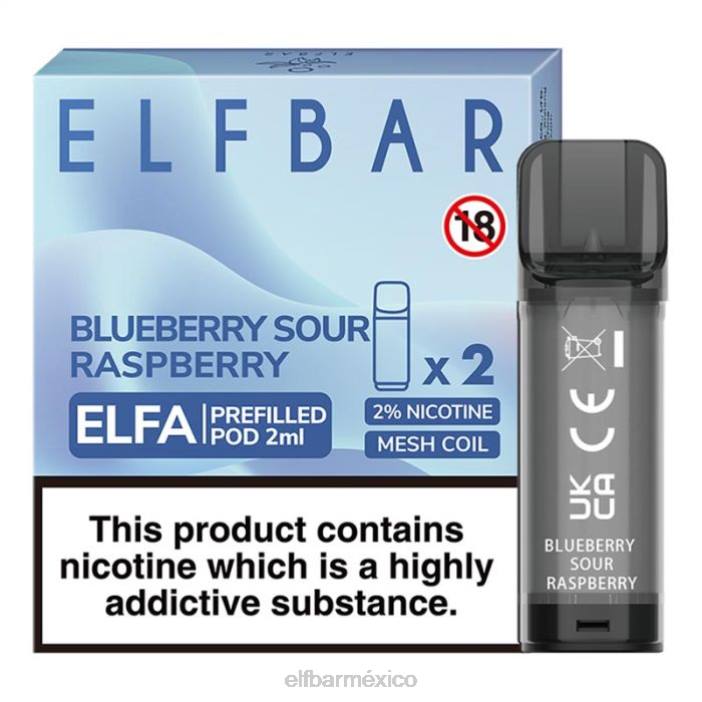 ELFBAR Mexico cápsula precargada de elfa - 2 ml - 20 mg (paquete de 2) J40L132 mezclar bayas