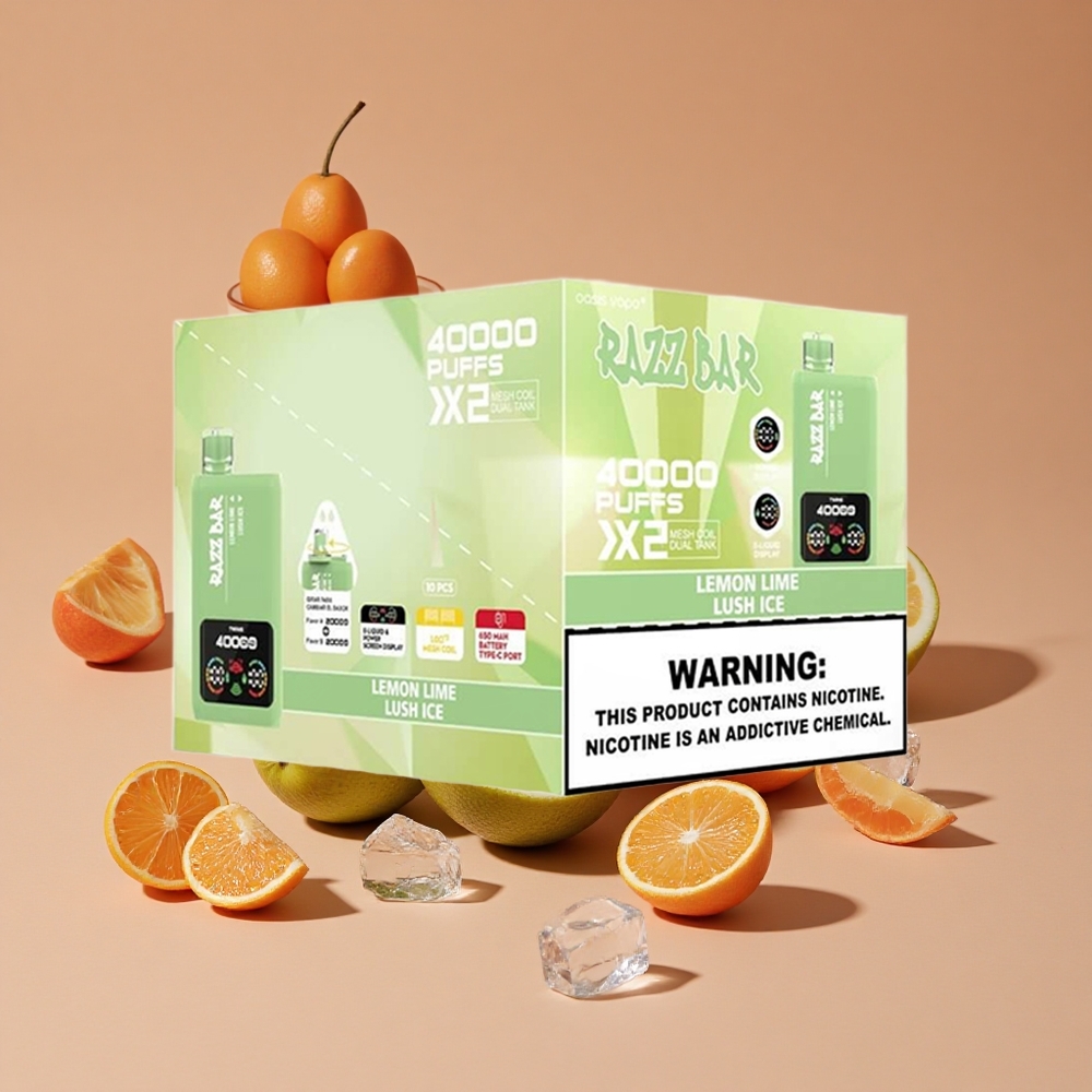 Razz Bar 40000 Puffs Lima Limón_Hielo Lujoso Pantalla de Potencia