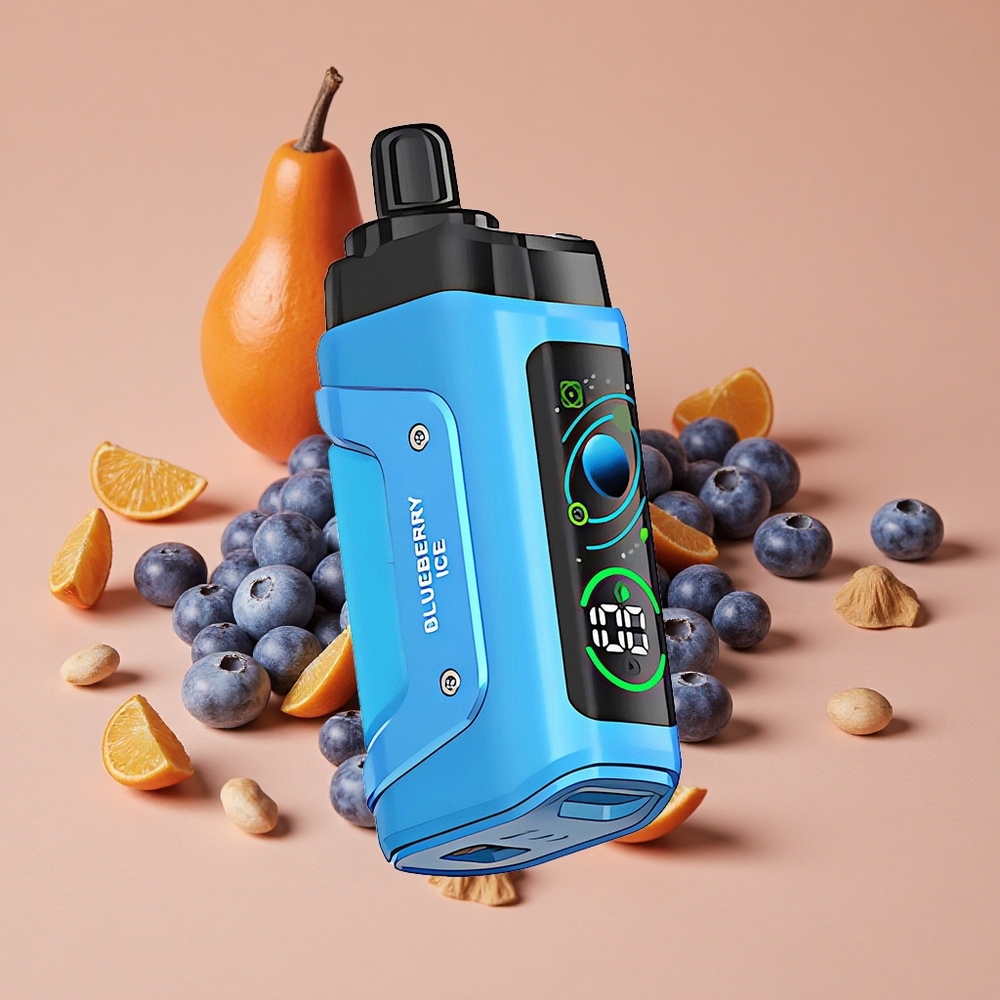 Razz Bar 45000 Puffs Vape Desechable Arándano Hielo con Bobina Mesh 10 Ohm
