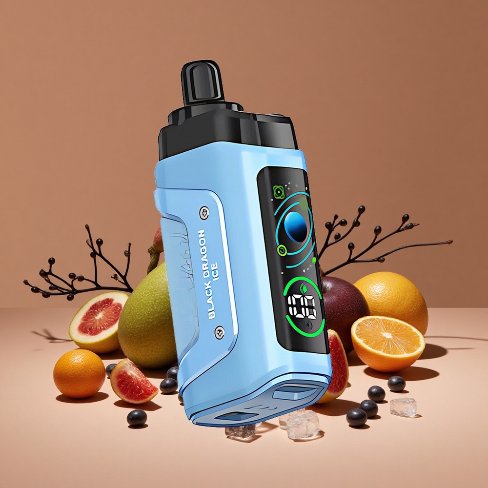 Razz Bar 45000 Puffs Vape Desechable Dragón Negro Hielo con Bobina Mesh 10 Ohm