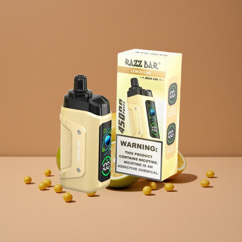 Razz Bar 45000 Puffs Vape Desechable Lima Limón con Bobina Mesh 10 Ohm