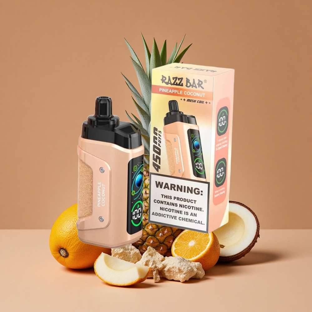 Razz Bar 45000 Puffs Vape Desechable Piña Coco con Resistencia Malla 10 Ohm