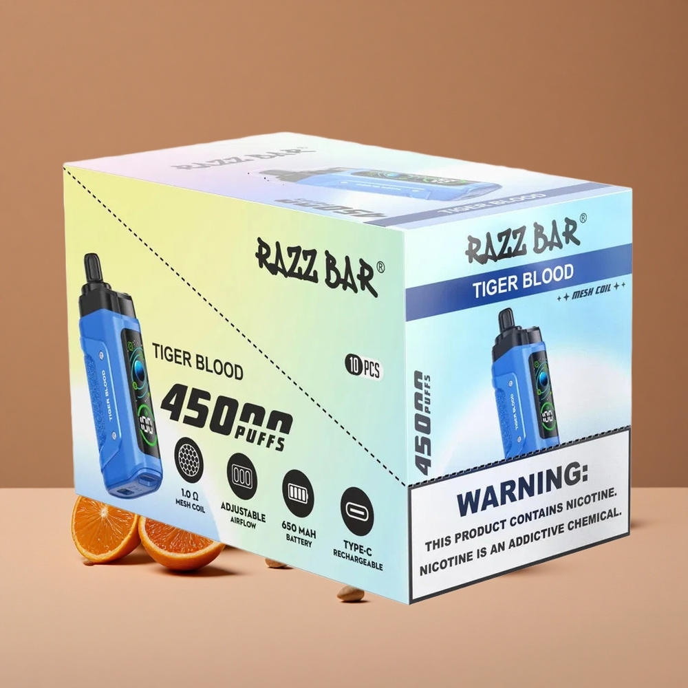 Razz Bar 45000 Puffs Vape Desechable Sangre de Tigre Tipo-C Recargable