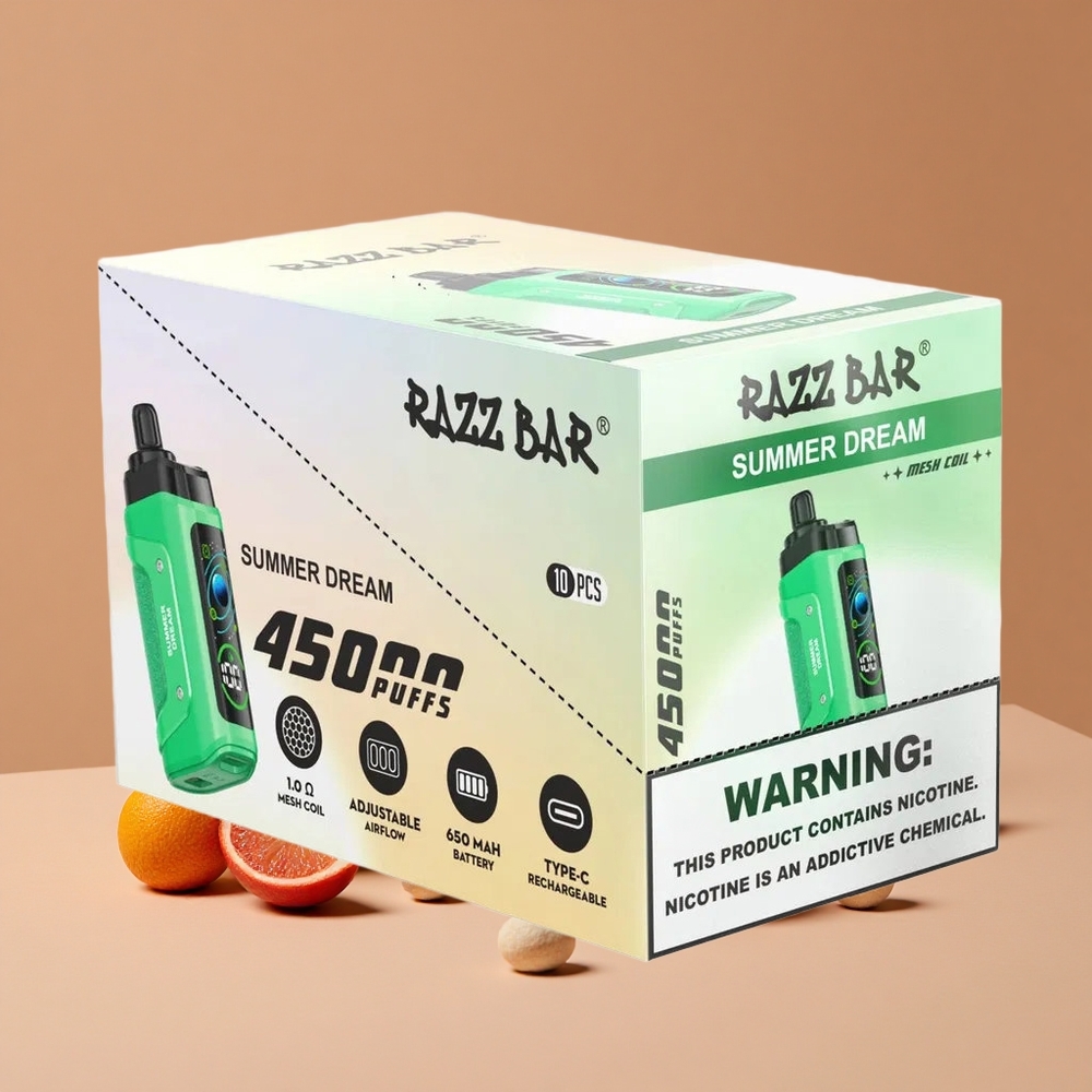 Razz Bar 45000 Puffs Vape Desechable Sueño de Verano con 20 mg/ml de Nicotina