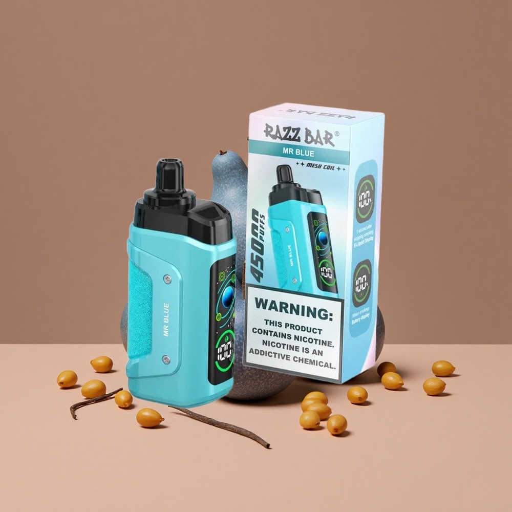 Razz Bar 45000 Puffs Vape Desechable Tipo-C Recargable Mr Azul