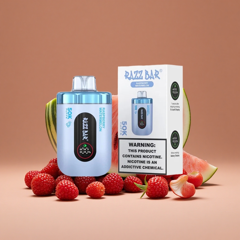 Razz Bar 50K Puffs Vape Desechable Frambuesa Sandía con 2 Nicotina