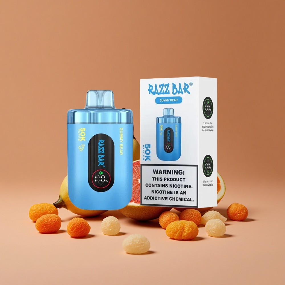 Razz Bar 50K Puffs Vape Desechable Osito de Gominola con 2 de Nicotina