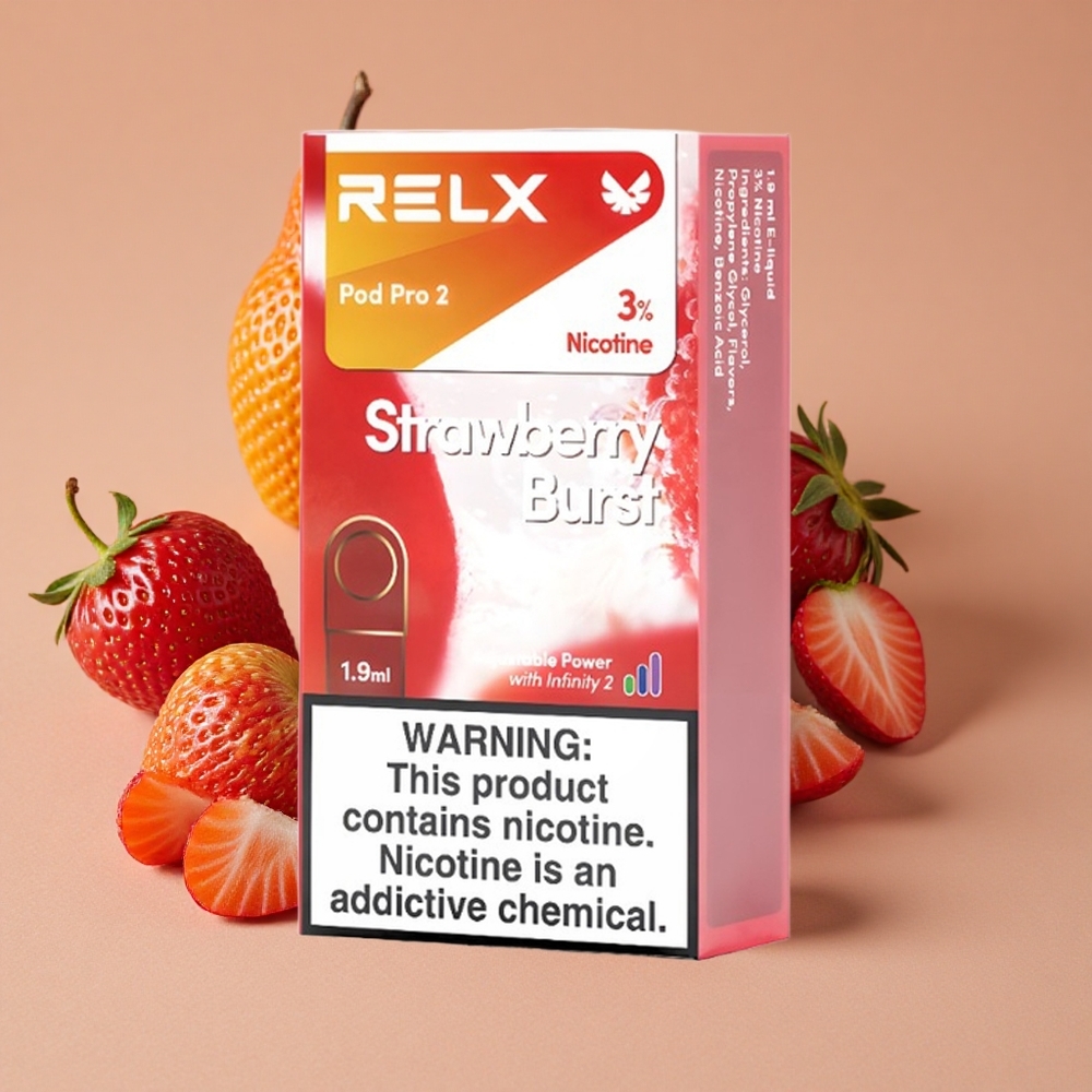 Relx Pod Pro 2 600 Puffs Fresa Explosiva con 3 de Nicotina