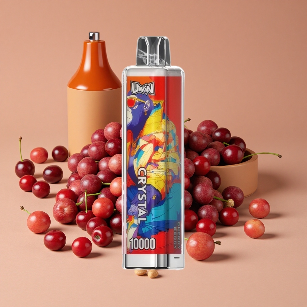 Uwin Crystal 10000 Puffs Carga Rápida Tipo-C Cereza Baya Desechable