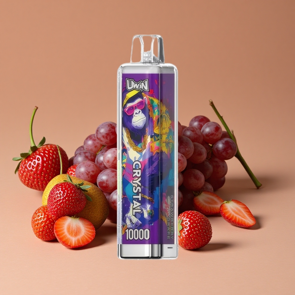 Uwin Crystal 10000 Puffs Vape Desechable Fresa Uva con Luces RGB