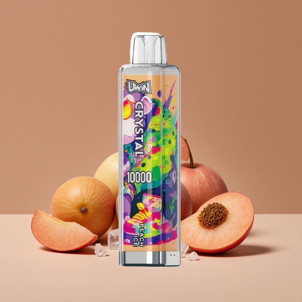 Uwin Crystal 10000 Puffs Vape Desechable Melocotón Hielo con Luces RGB