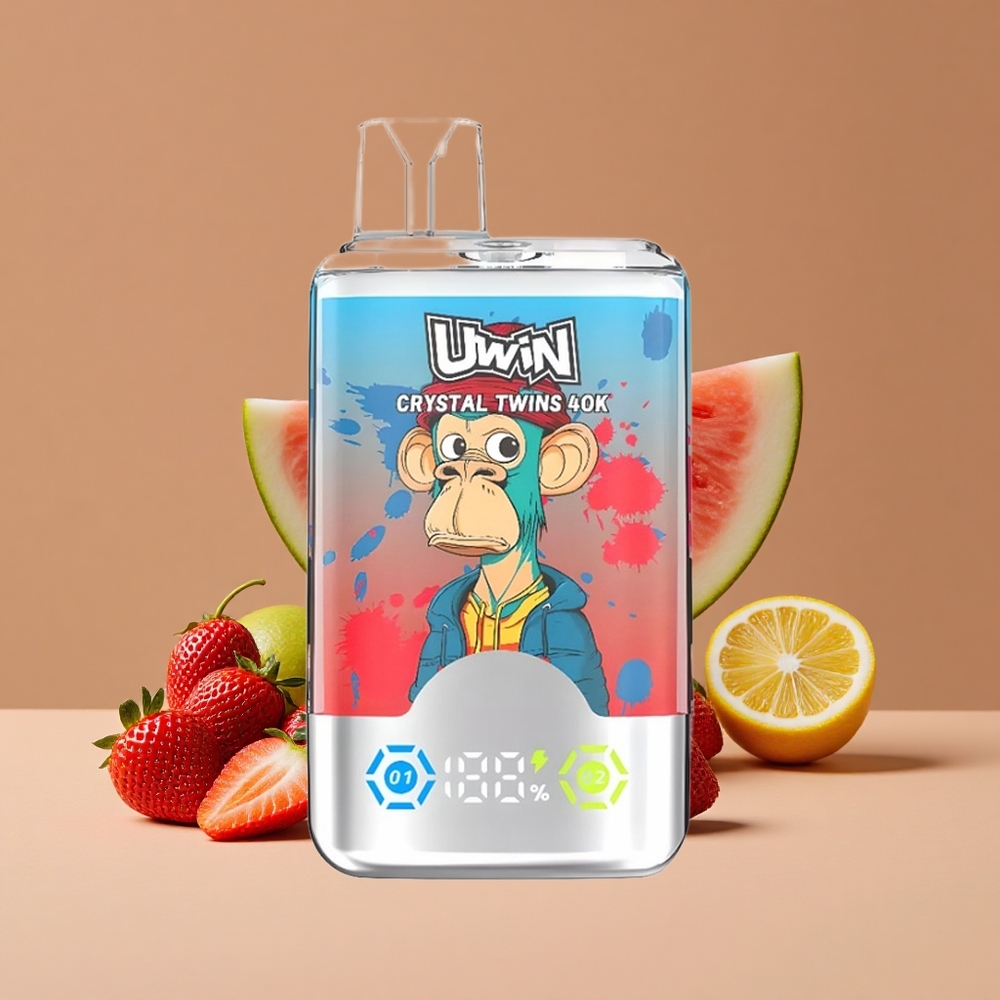 Uwin Crystal Twins 40000 Puffs Sistema de Sabores Dobles Fresa Sandía Lima Limón