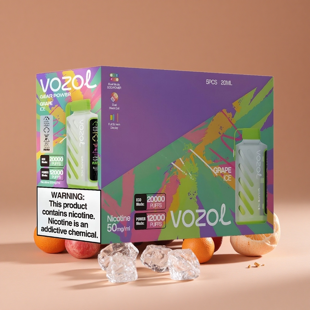 VOZOL Gear Power 20000 Puffs Desechable Uva Hielo con Pantalla Completa