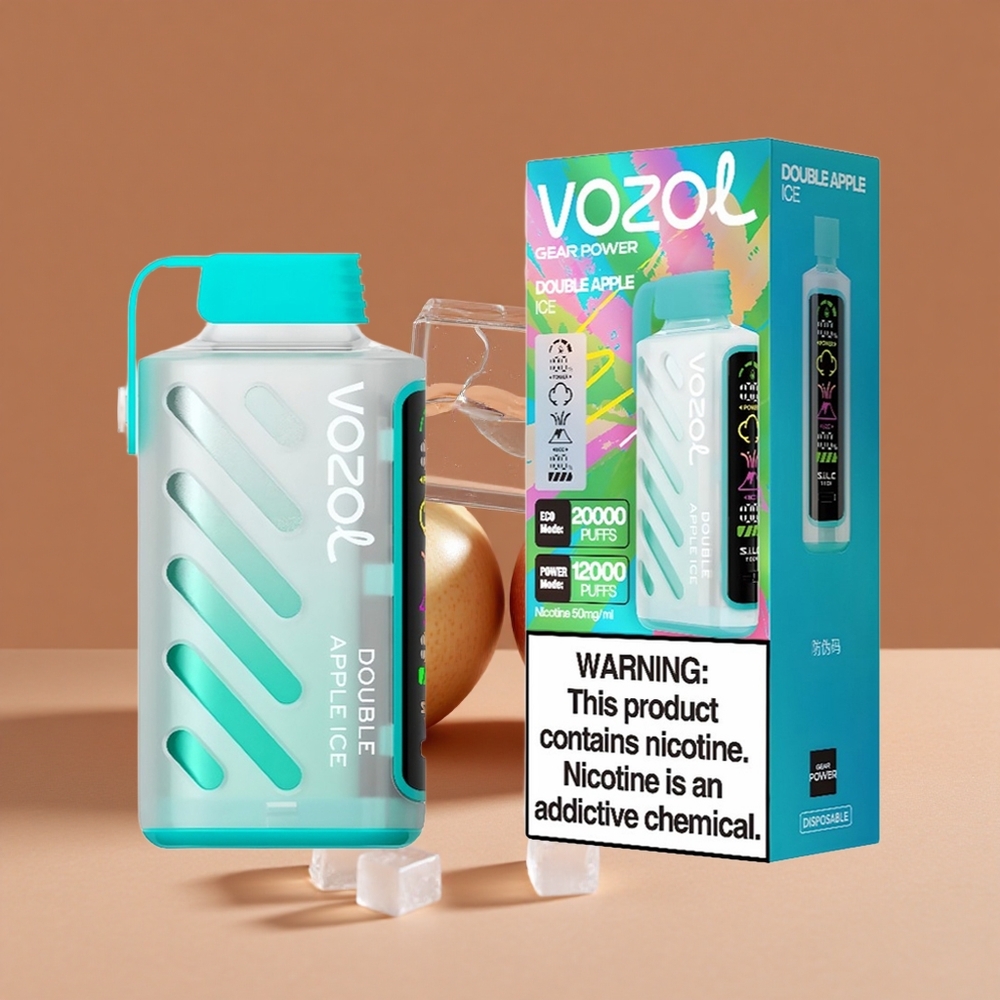 VOZOL Gear Power 20000 Puffs Vapeador Desechable Doble Manzana Hielo Pantalla Completa