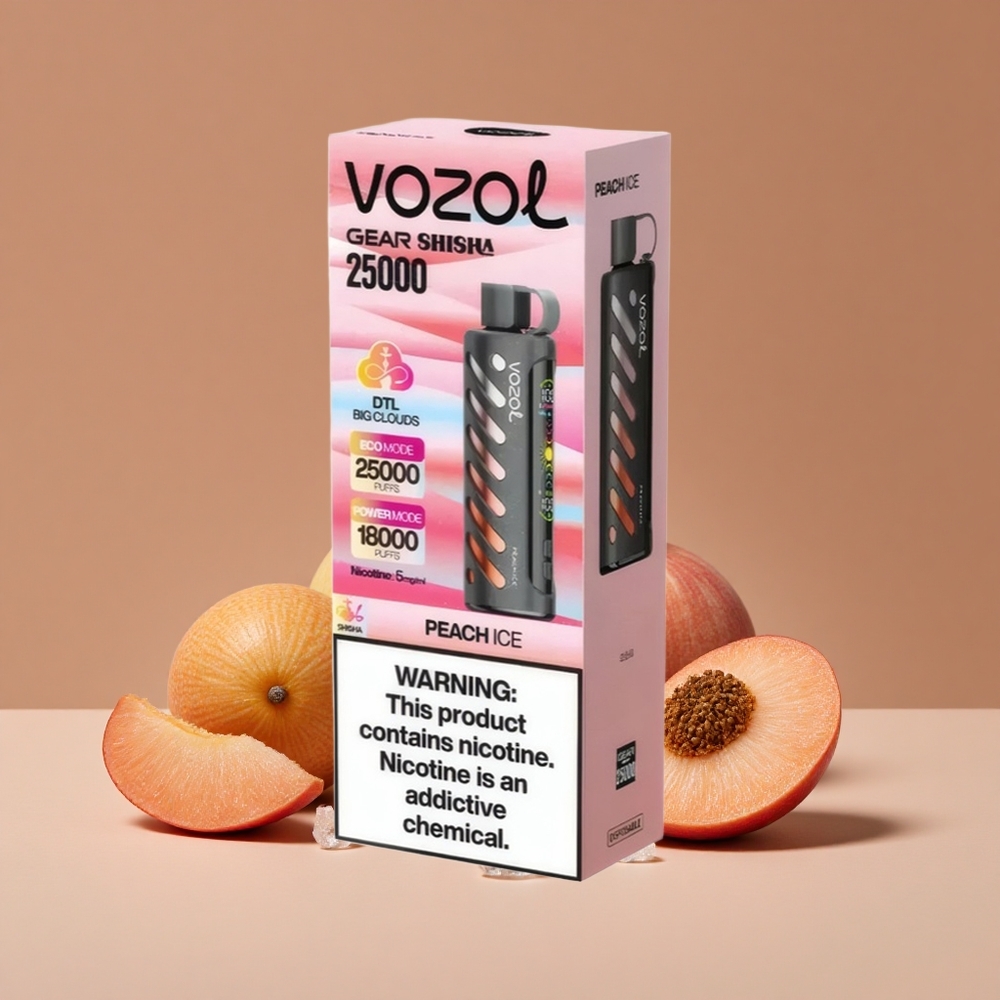 VOZOL Gear Shisha 25000 Puffs Vape Desechable Melocotón Hielo