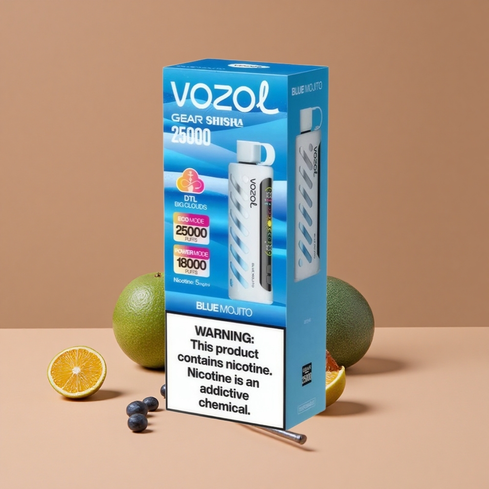 VOZOL Gear Shisha 25000 Puffs Vape Desechable Mojito Azul Dual Mesh