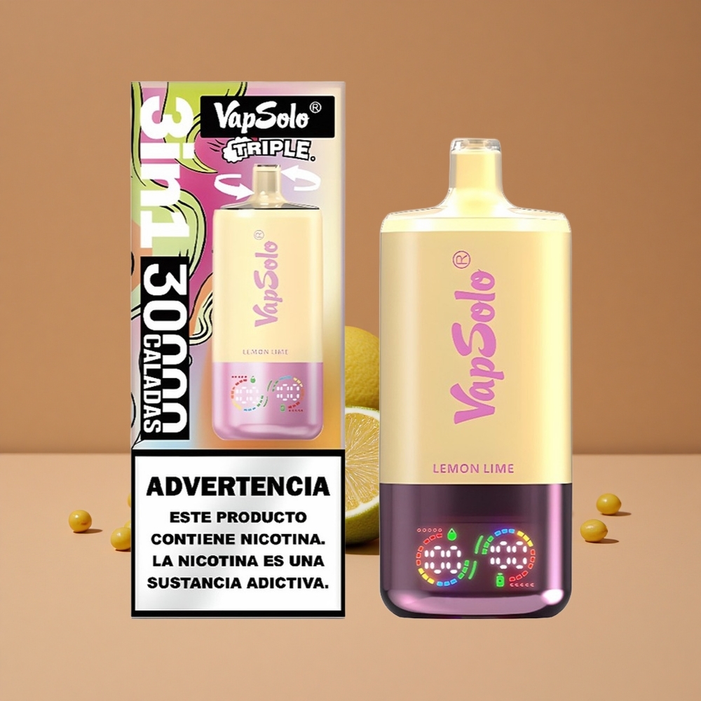 VapSolo Triple 30000 Puffs E-Cigarrillo Desechable Lima Limón