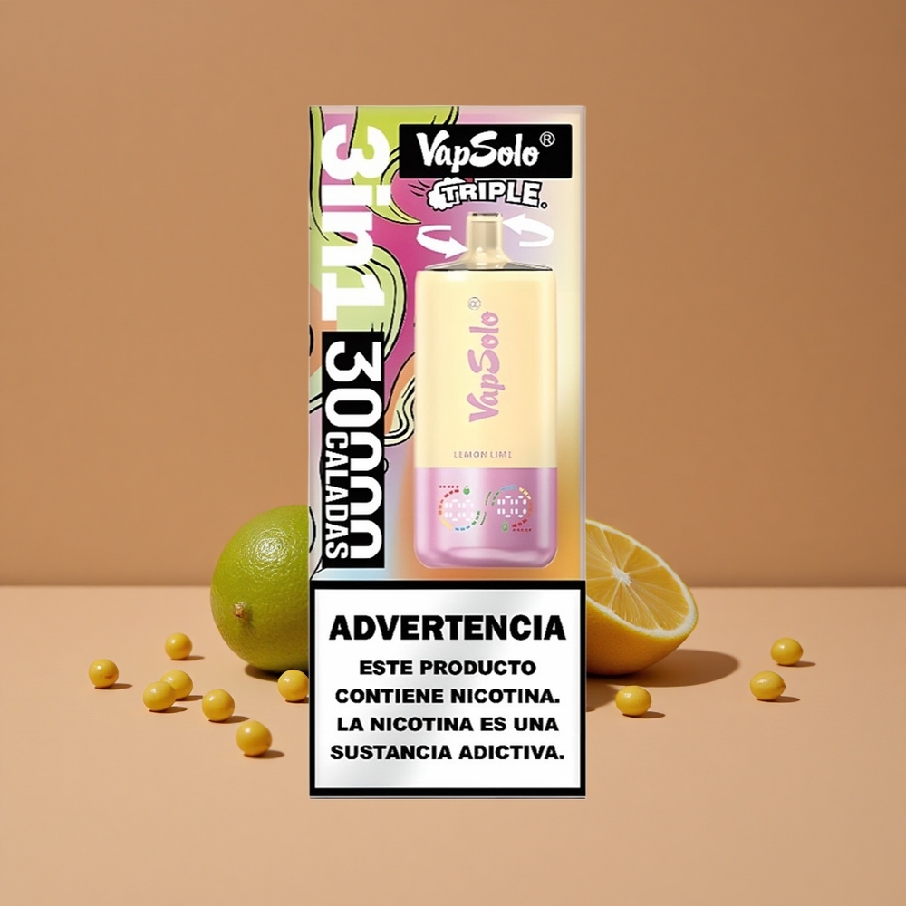 VapSolo Triple 30000 Puffs E-Cigarrillo Desechable Lima Limón