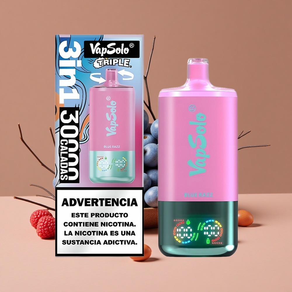 VapSolo Triple 30000 Puffs Vape Desechable Arándano Azul 40ml