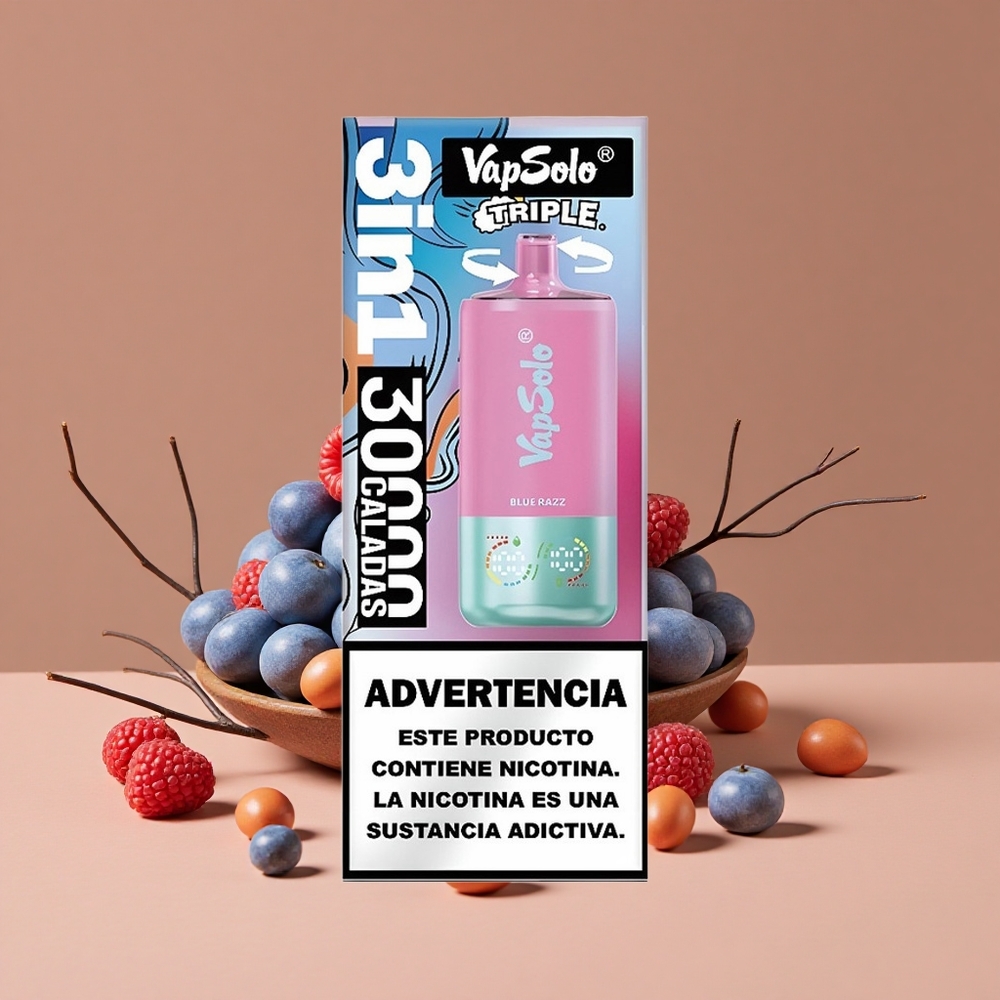 VapSolo Triple 30000 Puffs Vape Desechable Arándano Azul 40ml