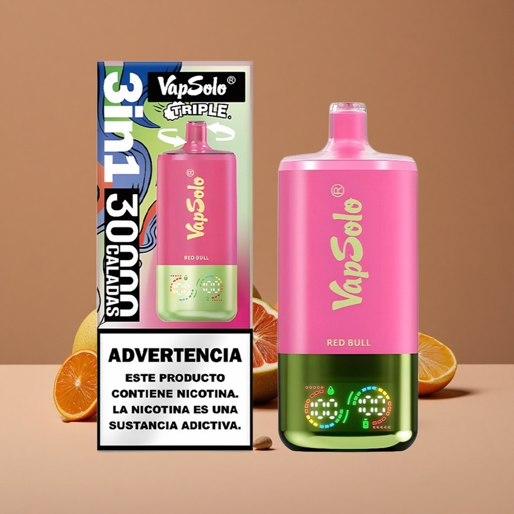 VapSolo Triple 30000 Puffs Vape Desechable Toro Rojo con 40ml de E-Líquido