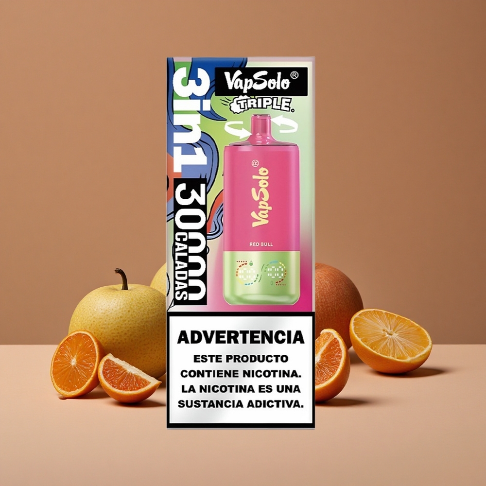 VapSolo Triple 30000 Puffs Vape Desechable Toro Rojo con 40ml de E-Líquido
