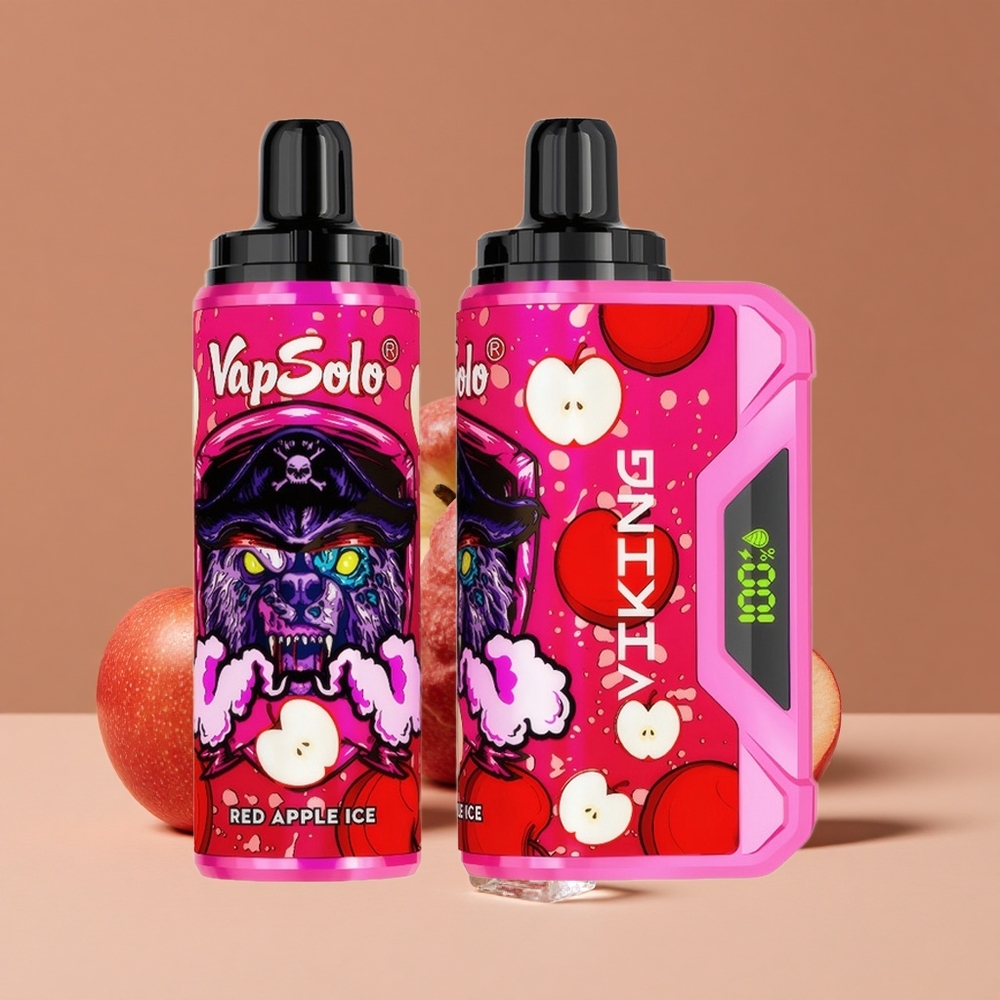 VapSolo VIKING 12000 Puffs Manzana Roja Hielo Vape Desechable con 22ml
