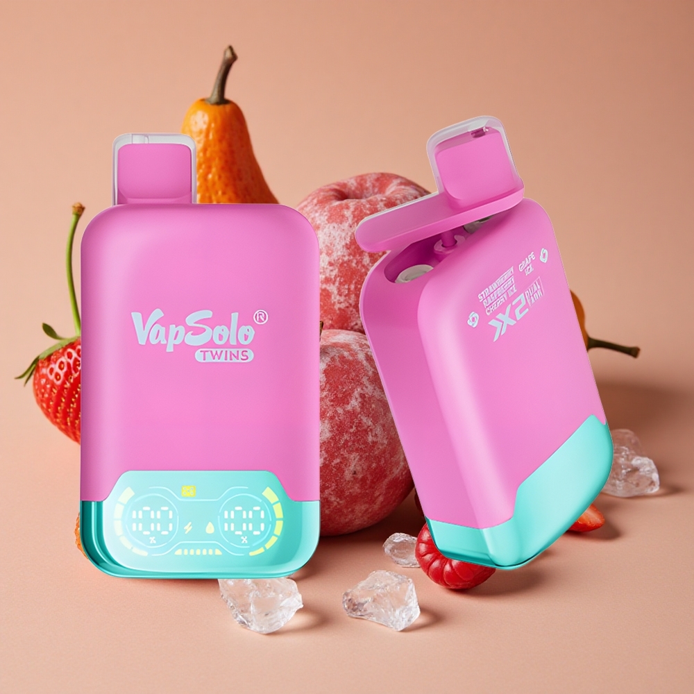 Vapsolo Twins 20000 Puffs Fresa Frambuesa Cereza Hielo  Uva Hielo 40ml