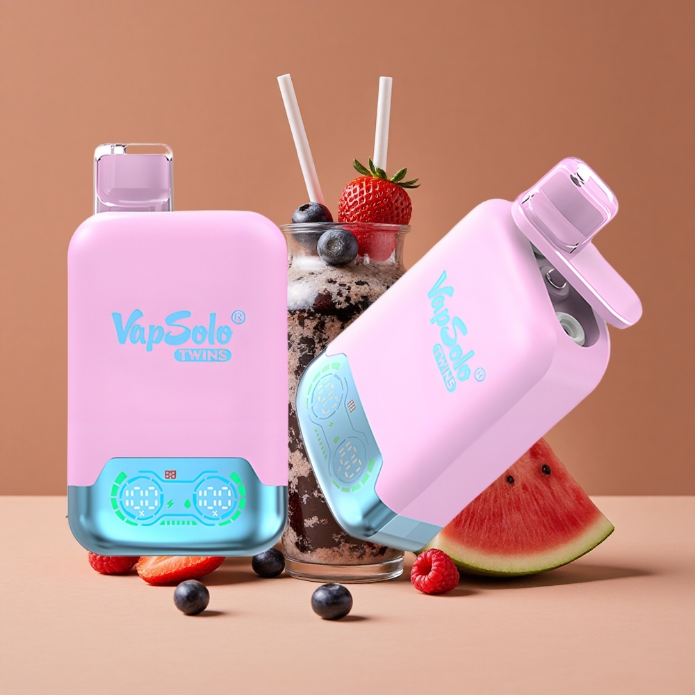 Vapsolo Twins 20000 Puffs Negro Hielo Dragón Fresa  Frambuesa Sandía con 40ml