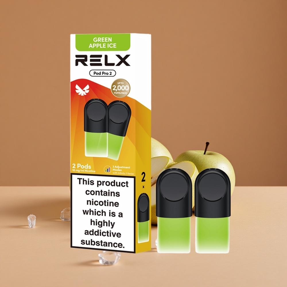 Relx Pod Pro 2 600 Puffs Manzana Verde Helada 1.8% Nicotina