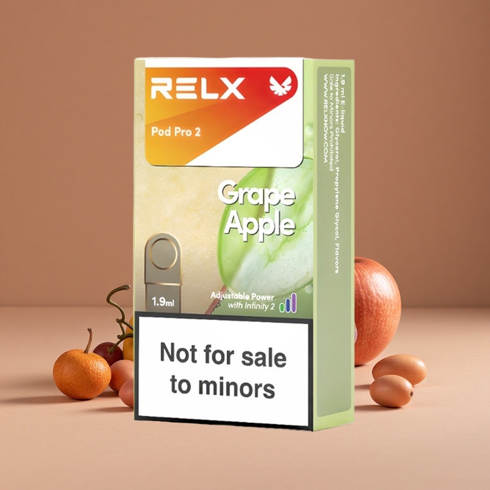 Relx Pod Pro 2 600 Puffs Uva Manzana con 1.9ml de Capacidad