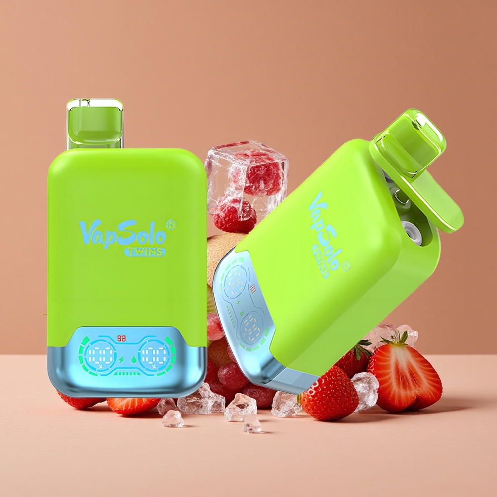 Vapsolo Twins 20000 Puffs Fresa Kiwi Frambuesa Cereza Hielo con 40 ml de E-Líquido